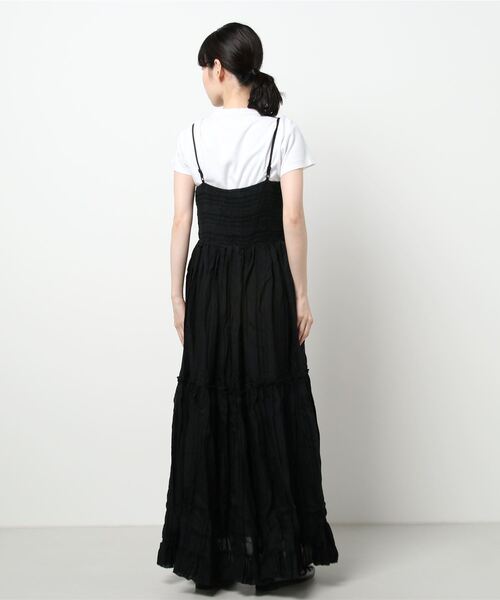 coca（coca）（コカ）の「フロッキーストライプワンピース（ワンピース・レディース・ホワイト/ブラック・ONE SIZE）」の4枚目の写真