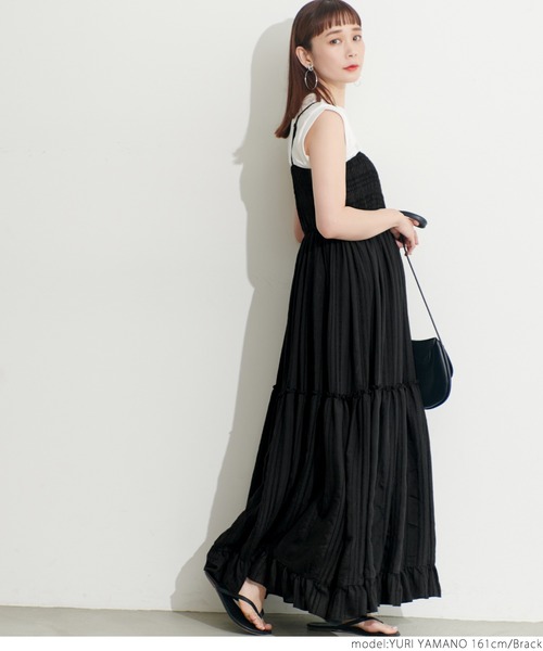 coca（coca）（コカ）の「フロッキーストライプワンピース（ワンピース・レディース・ホワイト/ブラック・ONE SIZE）」の17枚目の写真