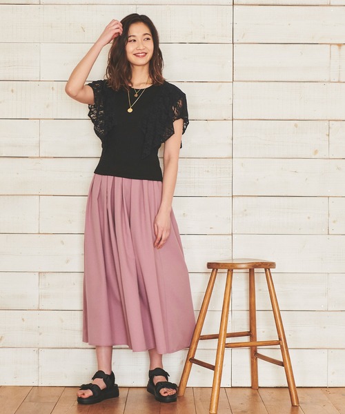 Anuenue（アヌエヌエ）の「レースノースリーブトップス（Tシャツ/カットソー・レディース・ホワイト/ブラック/ネイビー・M/L）」の8枚目の写真