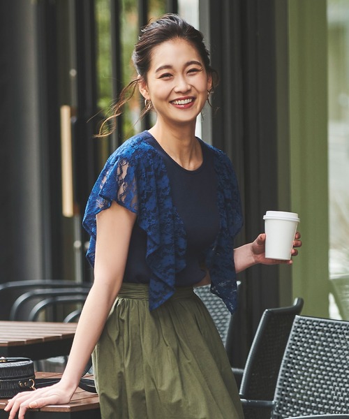 Anuenue（アヌエヌエ）の「レースノースリーブトップス（Tシャツ/カットソー・レディース・ホワイト/ブラック/ネイビー・M/L）」の12枚目の写真