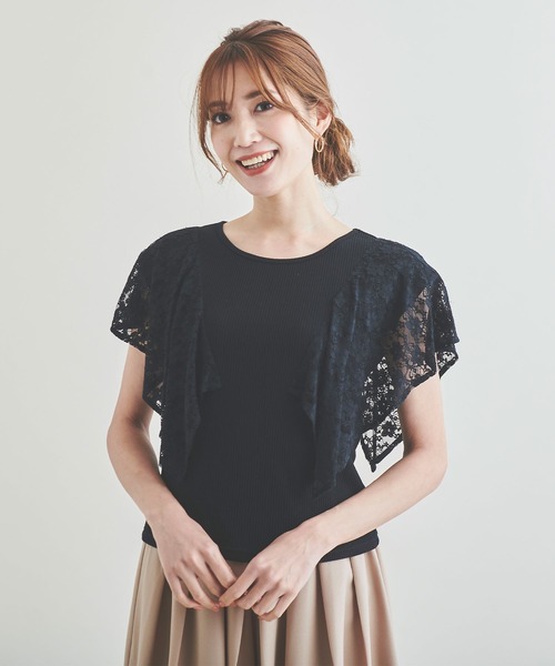 Anuenue（アヌエヌエ）の「レースノースリーブトップス（Tシャツ/カットソー・レディース・ホワイト/ブラック/ネイビー・M/L）」の15枚目の写真