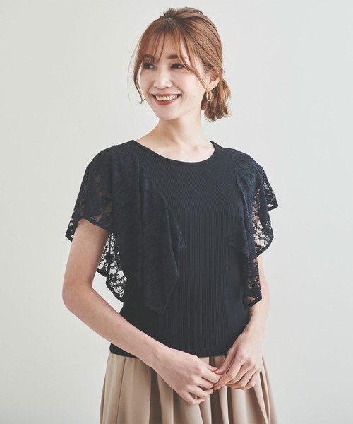 Anuenue（アヌエヌエ）の「レースノースリーブトップス（Tシャツ/カットソー・レディース・ホワイト/ブラック/ネイビー・M/L）」の14枚目の写真