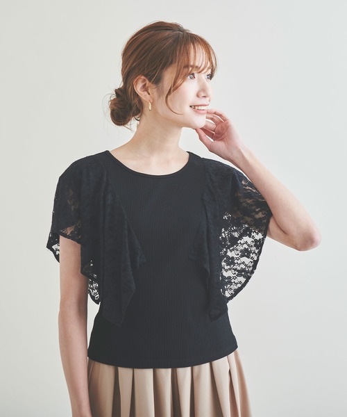 Anuenue（アヌエヌエ）の「レースノースリーブトップス（Tシャツ/カットソー・レディース・ホワイト/ブラック/ネイビー・M/L）」の16枚目の写真