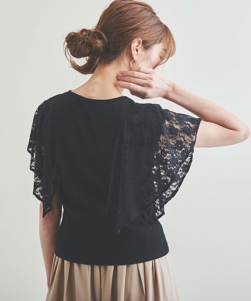 Anuenue（アヌエヌエ）の「レースノースリーブトップス（Tシャツ/カットソー・レディース・ホワイト/ブラック/ネイビー・M/L）」の21枚目の写真