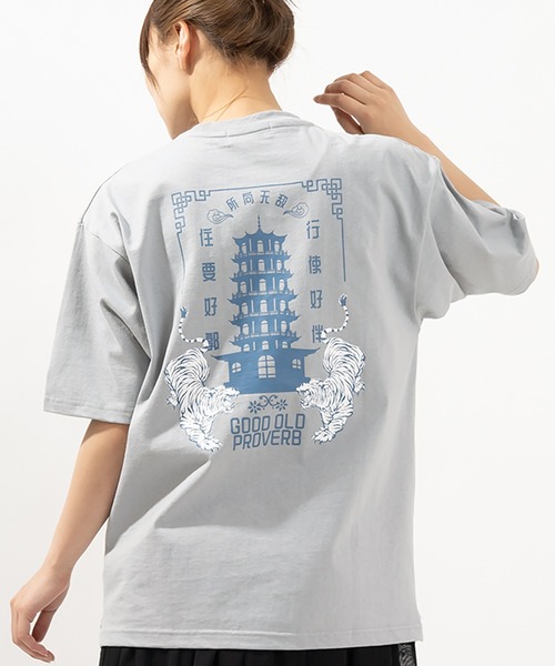 SlashDate（スラッシュデイト）の「チャイニーズ・中華テイストバックプリント半袖Tシャツ（Tシャツ/カットソー・メンズ・チャコールグレー/ライトグリーン/ホワイト/ライトブルー・XL/M/L）」の18枚目の写真