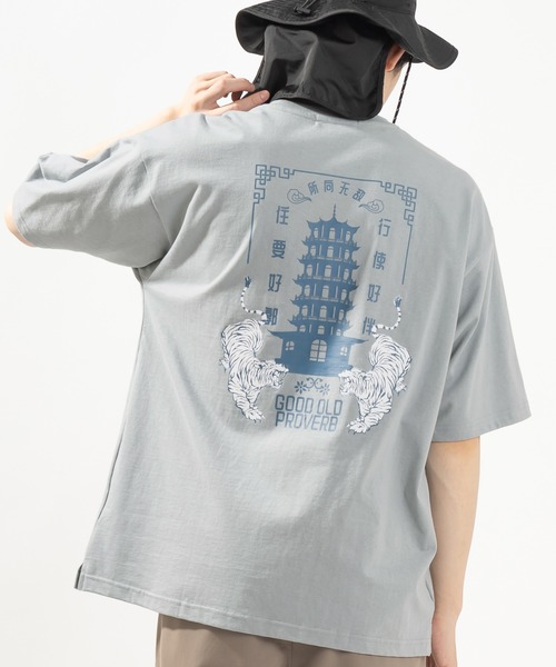 SlashDate（スラッシュデイト）の「チャイニーズ・中華テイストバックプリント半袖Tシャツ（Tシャツ/カットソー・メンズ・チャコールグレー/ライトグリーン/ホワイト/ライトブルー・XL/M/L）」の21枚目の写真