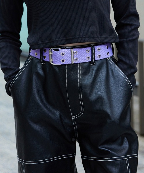 X-girl（エックスガール）の「HEART EYELET BELT（ベルト・レディース・ライトパープル/ブラック/グリーン/ブラウン・ONE SIZE）」の4枚目の写真