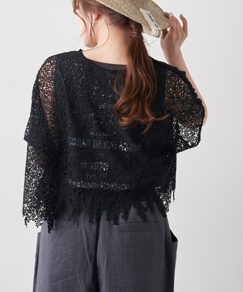 PUAL CE CIN（ピュアルセシン）の「擬麻加工天竺バックプリントノースリーブ／タンクトップ（Tシャツ/カットソー・レディース・ホワイト/チャコール/ベージュ・FREE）」の19枚目の写真