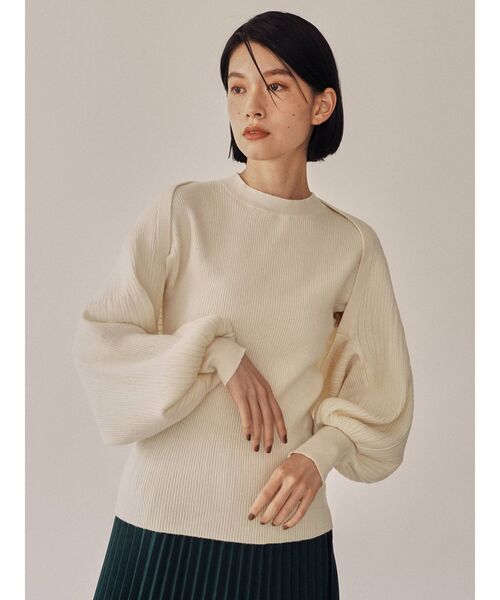 COTORICA（コトリカ）の「ニットボレロ×フレンチスリーブニット（ニット/セーター・レディース・ブラック/オフホワイト/オリーブ・FREE）」の2枚目の写真