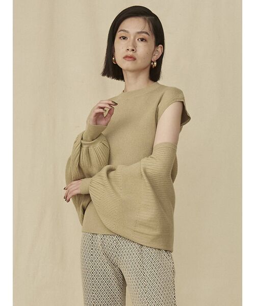 COTORICA（コトリカ）の「ニットボレロ×フレンチスリーブニット（ニット/セーター・レディース・ブラック/オフホワイト/オリーブ・FREE）」の3枚目の写真