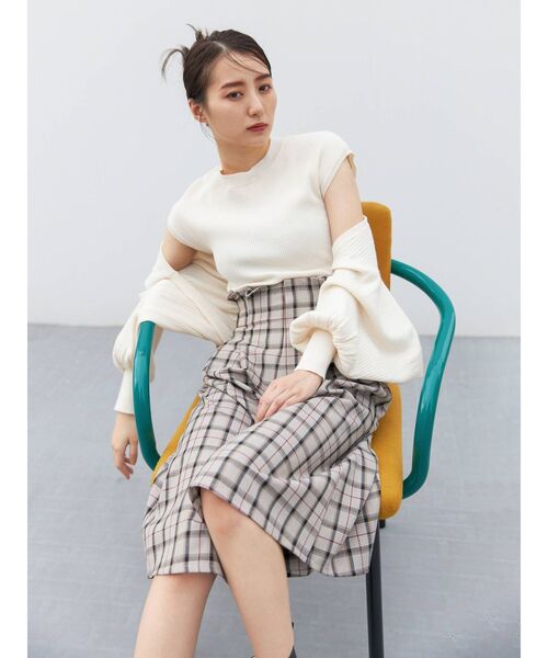 COTORICA（コトリカ）の「ニットボレロ×フレンチスリーブニット（ニット/セーター・レディース・ブラック/オフホワイト/オリーブ・FREE）」の7枚目の写真