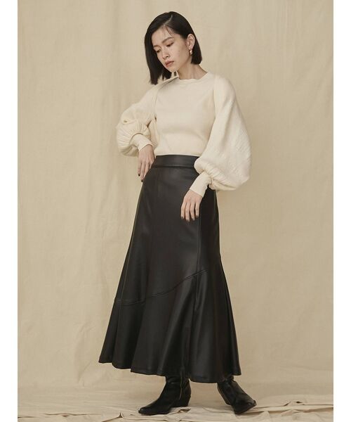 COTORICA（コトリカ）の「ニットボレロ×フレンチスリーブニット（ニット/セーター・レディース・ブラック/オフホワイト/オリーブ・FREE）」の8枚目の写真