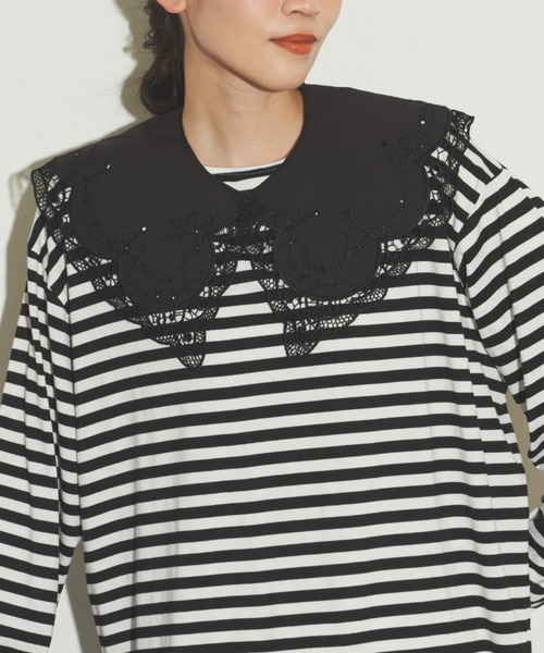 Libra Cue（リブラ キュー）の「クラシックレースつけ襟（付け襟・レディース・ホワイト/ブラック/グレイッシュベージュ・FREE）」の21枚目の写真