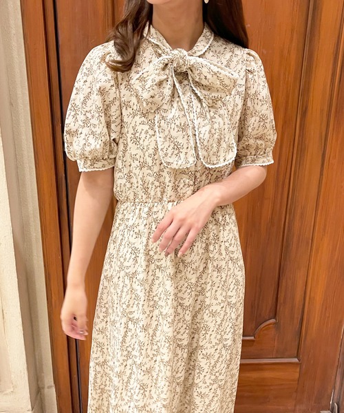 apres jour（アプレジュール）の「ピコレースボウタイワンピ【ZOZOTOWN限定アイテム】（ワンピース・レディース・オフホワイト/ピンクベージュ/ライトベージュ/その他・SMALL/X-LARGE/MEDIUM）」の17枚目の写真