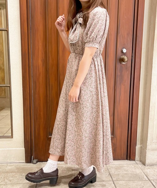 正規品♡スフレ♡BEARワンピース♡ベージュ セール】ピコレースボウタイワンピ【ZOZOTOWN限定アイテム