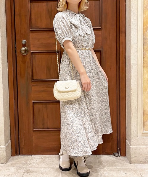 @Kuragesovボウタイワンピ VERYコラボ】トリアセダブルジョーゼット つけ襟 ボウタイ