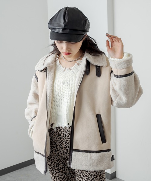 RASVOA（ラスボア）の「ダメージショートＶネックニット（ニット/セーター・レディース・ブラック/オフホワイト/ブルー・FREE）」の19枚目の写真