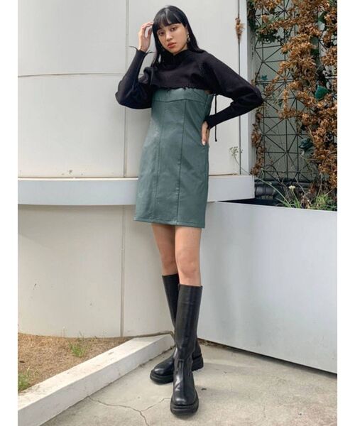 EMODA（エモダ）の「スーパークロップクラッシュニット（ニット/セーター・レディース・カーキ/グレー/ブラック/アイボリー・FREE）」の15枚目の写真