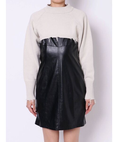 EMODA（エモダ）の「スーパークロップクラッシュニット（ニット/セーター・レディース・カーキ/グレー/ブラック/アイボリー・FREE）」の17枚目の写真