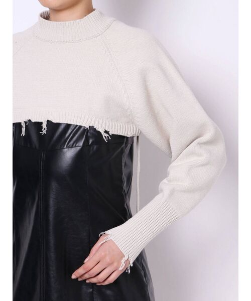 EMODA（エモダ）の「スーパークロップクラッシュニット（ニット/セーター・レディース・カーキ/グレー/ブラック/アイボリー・FREE）」の21枚目の写真