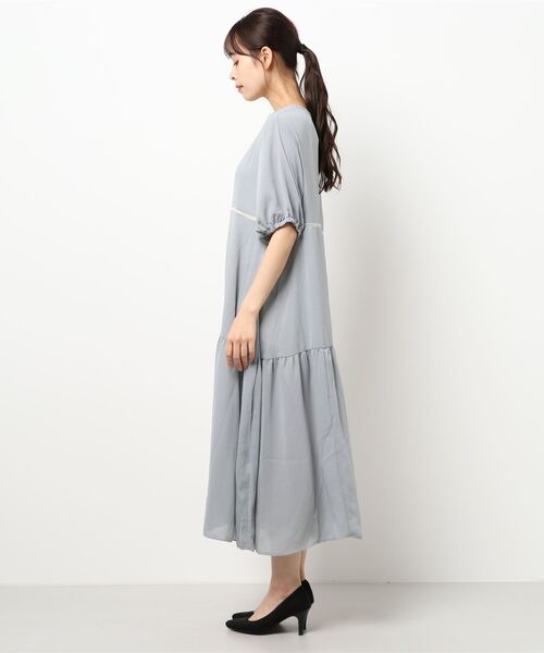 ehka sopo（エヘカソポ）の「楊柳ティアードワンピース（ワンピース・レディース・ブラック/グレー/キナリ・ﾌﾘ-）」の5枚目の写真