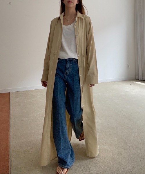 Didot.showroom(ディドット ショールーム)の「french long shirt ops(ワンピース・レディース・スカイブルー/ベージュ/ライトブラウン・FREE)」の12枚目の写真