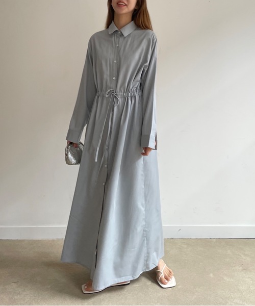 Didot.showroom(ディドット ショールーム)の「french long shirt ops(ワンピース・レディース・スカイブルー/ベージュ/ライトブラウン・FREE)」の16枚目の写真
