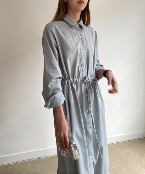 Didot.showroom(ディドット ショールーム)の「french long shirt ops(ワンピース・レディース・スカイブルー/ベージュ/ライトブラウン・FREE)」の15枚目の写真