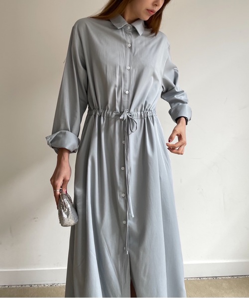 Didot.showroom(ディドット ショールーム)の「french long shirt ops(ワンピース・レディース・スカイブルー/ベージュ/ライトブラウン・FREE)」の13枚目の写真