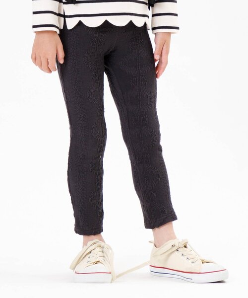 Seraph（セラフ）の「バックフリルジャガード編みパンツ 10分丈（その他パンツ・キッズ・ピンク/オレンジ/チャコール/キナリ・90/100/110/120/80/130/95/70/140）」の3枚目の写真