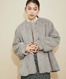 MADEMOISELLE ROPE' | フェイクファーAラインブルゾン(ブルゾン)