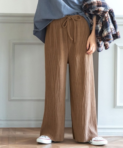 coca（coca）（コカ）の「リブパンツ厚手（その他パンツ・レディース・チャコールグレー/アイボリー/キャメル/グリーン/ブラック/ピンク・LONG/SHORT）」の6枚目の写真