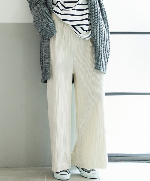 coca（coca）（コカ）の「リブパンツ厚手（その他パンツ・レディース・チャコールグレー/アイボリー/キャメル/グリーン/ブラック/ピンク・LONG/SHORT）」の2枚目の写真