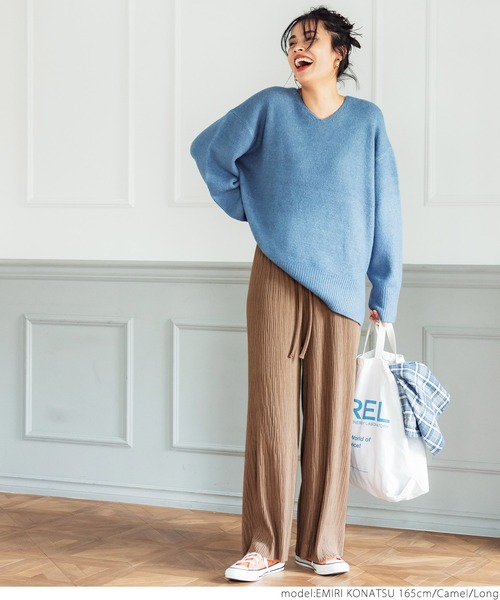 coca（coca）（コカ）の「リブパンツ厚手（その他パンツ・レディース・チャコールグレー/アイボリー/キャメル/グリーン/ブラック/ピンク・LONG/SHORT）」の18枚目の写真