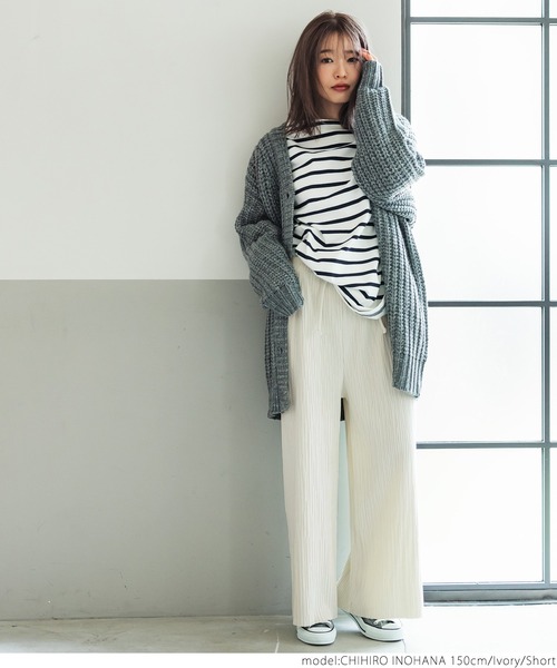 coca（coca）（コカ）の「リブパンツ厚手（その他パンツ・レディース・チャコールグレー/アイボリー/キャメル/グリーン/ブラック/ピンク・LONG/SHORT）」の11枚目の写真