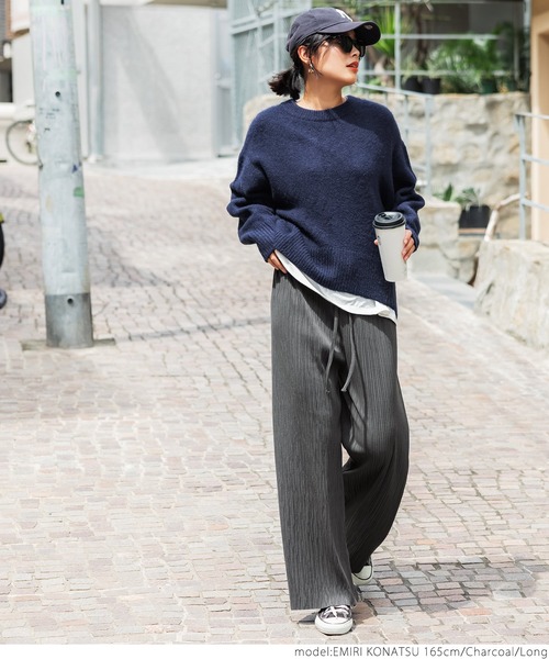 coca（coca）（コカ）の「リブパンツ厚手（その他パンツ・レディース・チャコールグレー/アイボリー/キャメル/グリーン/ブラック/ピンク・LONG/SHORT）」の16枚目の写真