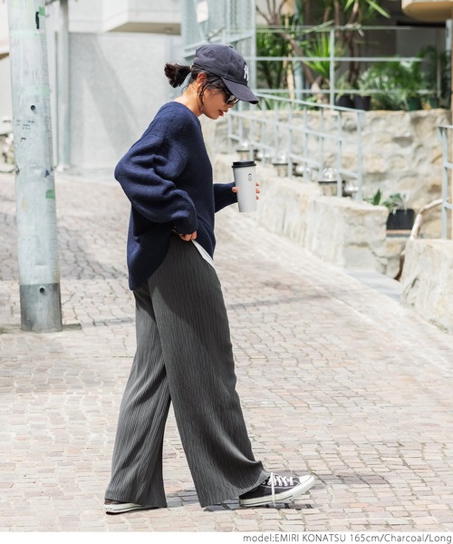 coca（coca）（コカ）の「リブパンツ厚手（その他パンツ・レディース・チャコールグレー/アイボリー/キャメル/グリーン/ブラック/ピンク・LONG/SHORT）」の14枚目の写真