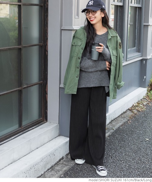 coca（coca）（コカ）の「リブパンツ厚手（その他パンツ・レディース・チャコールグレー/アイボリー/キャメル/グリーン/ブラック/ピンク・LONG/SHORT）」の22枚目の写真