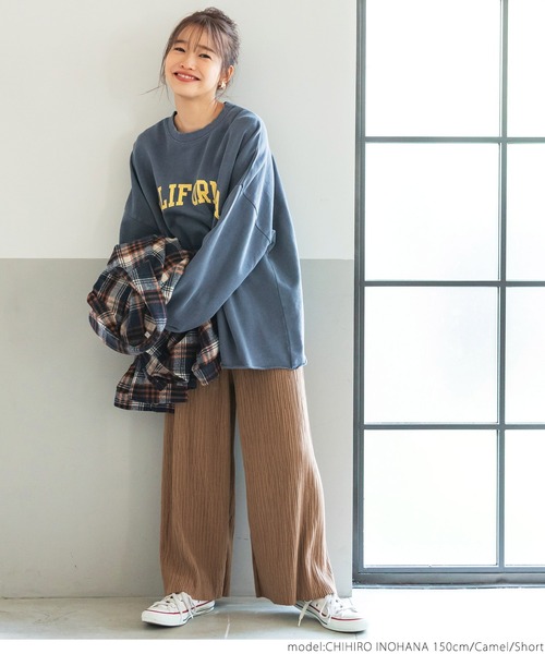 coca（coca）（コカ）の「リブパンツ厚手（その他パンツ・レディース・チャコールグレー/アイボリー/キャメル/グリーン/ブラック/ピンク・LONG/SHORT）」の20枚目の写真