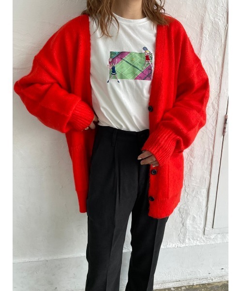 DAIS-Y(デイジー)の「テニスプリントルーズロンT(Tシャツ/カットソー・レディース・ホワイト/オートミール/スミクロ・FREE)」の18枚目の写真