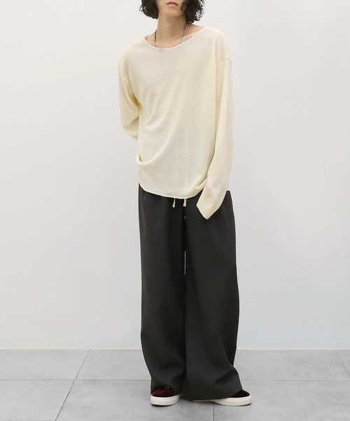 minsobi(ミンソビ)の「ローゲージビッグニット(ニット/セーター・メンズ・アイボリー/ブラック・FREE)」の17枚目の写真