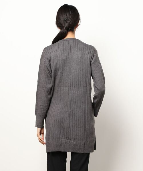 BELLUNA PLUS(ベルーナ)の「リブ使いロングカーディガン(カーディガン/ボレロ・レディース・モカ/ブラック/チャコール/ライラック・MEDIUM/LARGE/X-LARGE)」の11枚目の写真