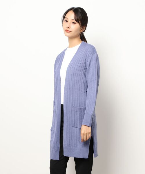 BELLUNA PLUS(ベルーナ)の「リブ使いロングカーディガン(カーディガン/ボレロ・レディース・モカ/ブラック/チャコール/ライラック・MEDIUM/LARGE/X-LARGE)」の9枚目の写真
