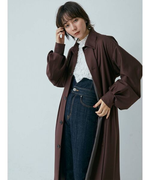 LAGUNAMOON（ラグナムーン）の「ステンカラーボリュームコート（その他アウター・レディース・モカ/ワイン/ベージュ・FREE）」の5枚目の写真