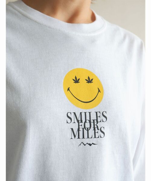 MANASTASH（マナスタッシュ）の「MANASTASH/マナスタッシュ　W's LEAF SMILE L/S TEE　ウィメンズリーフスマイルロングスリーブティー（Tシャツ/カットソー・レディース・ホワイト/サンドベージュ/ブラック・MEDIUM）」の7枚目の写真
