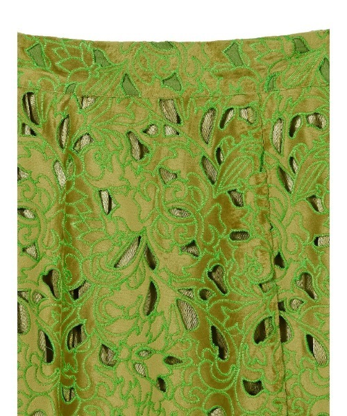Ameri（アメリ）の「UND RENEE VELOUR CUTWORK SKIRT（スカート・レディース・ブラック/オレンジ/グリーン・SMALL/MEDIUM）」の10枚目の写真