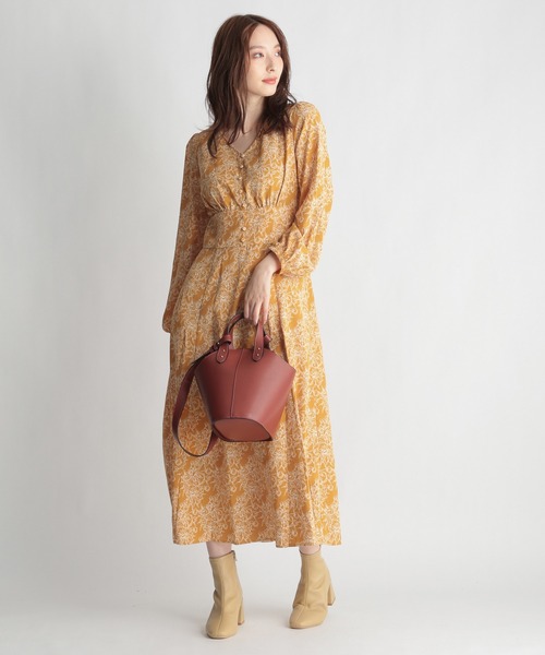 Andemiu（アンデミュウ）の「ガラキリカエフレアワンピース235883（ワンピース・レディース・ブラック/オフホワイト/マスタード・FREE）」の11枚目の写真