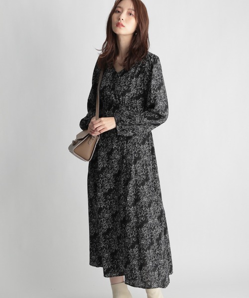 Andemiu（アンデミュウ）の「ガラキリカエフレアワンピース235883（ワンピース・レディース・ブラック/オフホワイト/マスタード・FREE）」の7枚目の写真