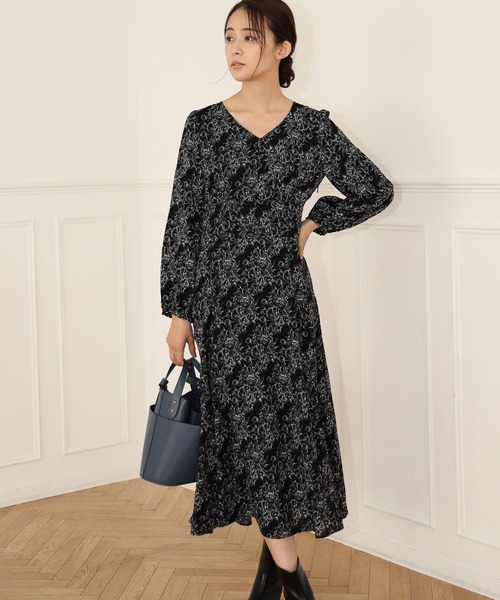 Andemiu（アンデミュウ）の「ガラキリカエフレアワンピース235883（ワンピース・レディース・ブラック/オフホワイト/マスタード・FREE）」の10枚目の写真