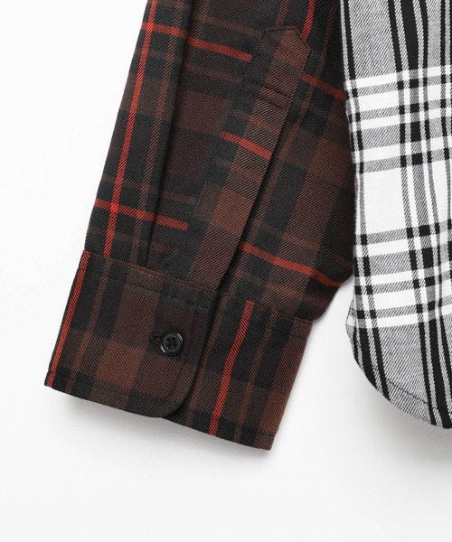 LEGENDA(レジェンダ)の「NEO Leather Pocket Switching Check Shirts(シャツ/ブラウス・レディース・マルチ・FREE)」の3枚目の写真